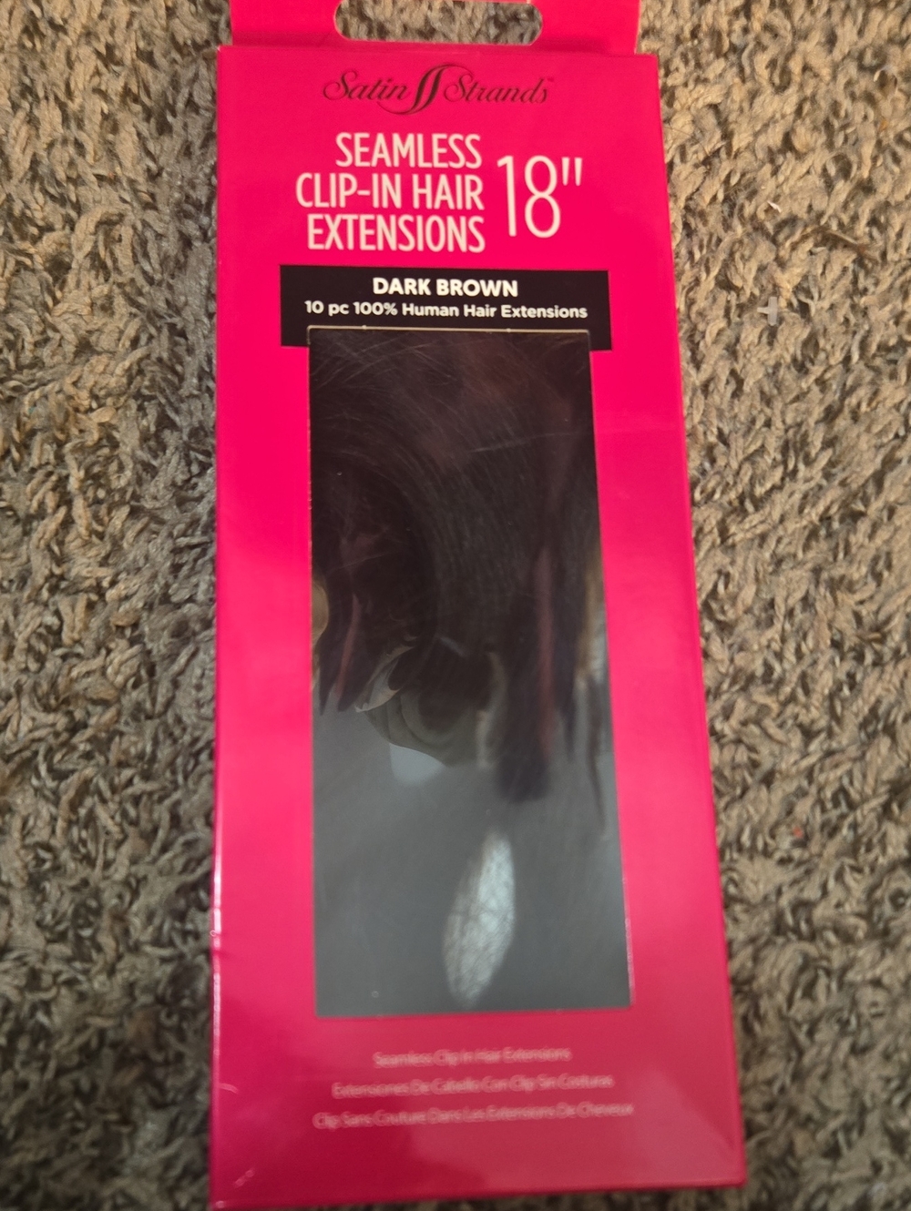18" Seamless Clip-In Hair Extensions - Dark Brown
